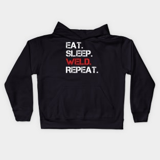 Eat Sleep Weld Repeat Kids Hoodie